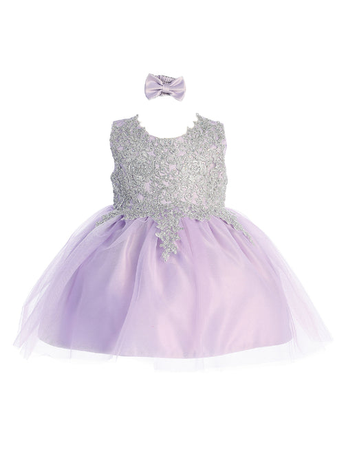 Tip Top Kids Baby Girls Lilac Lace Applique Tulle Pageant Dress 6-24M - SophiasStyle.com